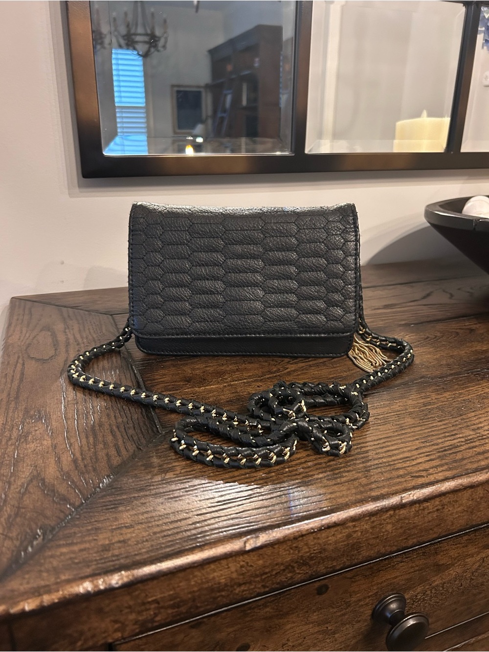Aimee Kestenberg Alexis leather quilted chain crossbody bag.